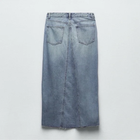 ZaraCROSSOVER LONG DENIM SKIRT XL